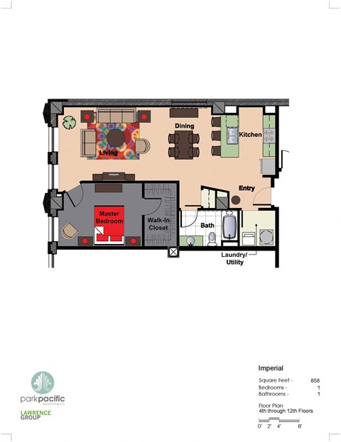 Imperial Color Floor Plan at Park Pacific, Missouri, 63103